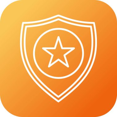 Polis rozet çizgisi vektör simgesi