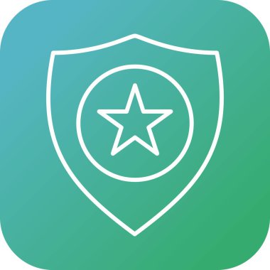 Polis rozet çizgisi vektör simgesi