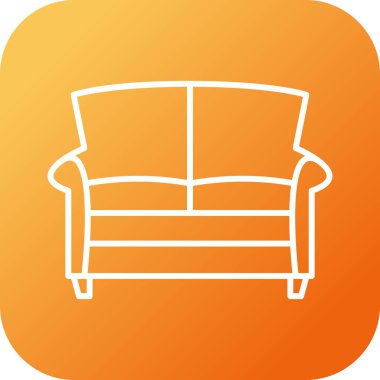 Eşsiz Çift Kanepe Satır Vektörü Simgesi