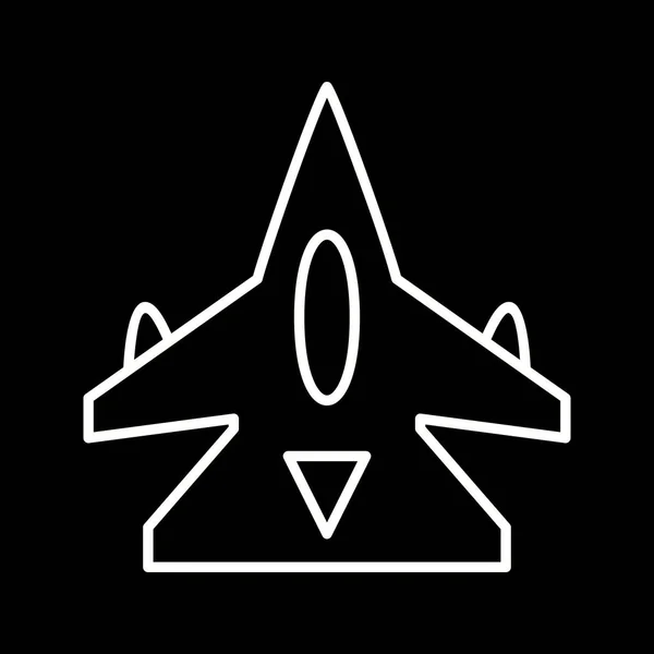 Unique Fighter Jet Vector Line Icon — Stock Vector