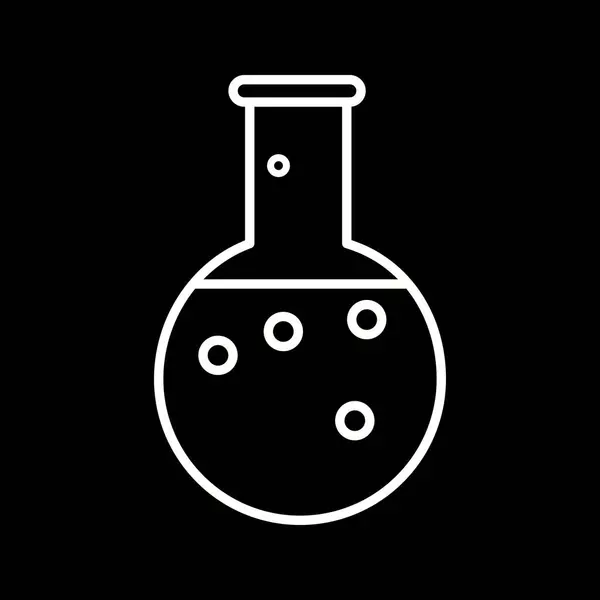 Unique Chemical Flask Vector Line Icon — Stock Vector