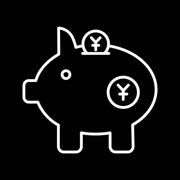 Único Piggy Bank Line Vector Icono — Vector de stock