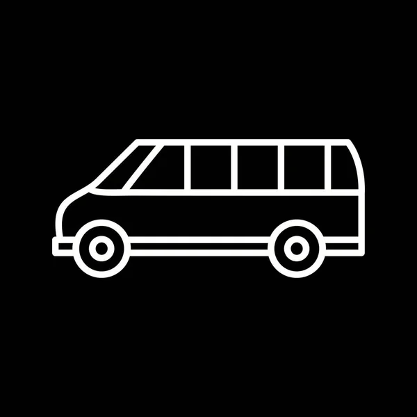Unique Delivery Bus Vector Line Icon — Stock Vector