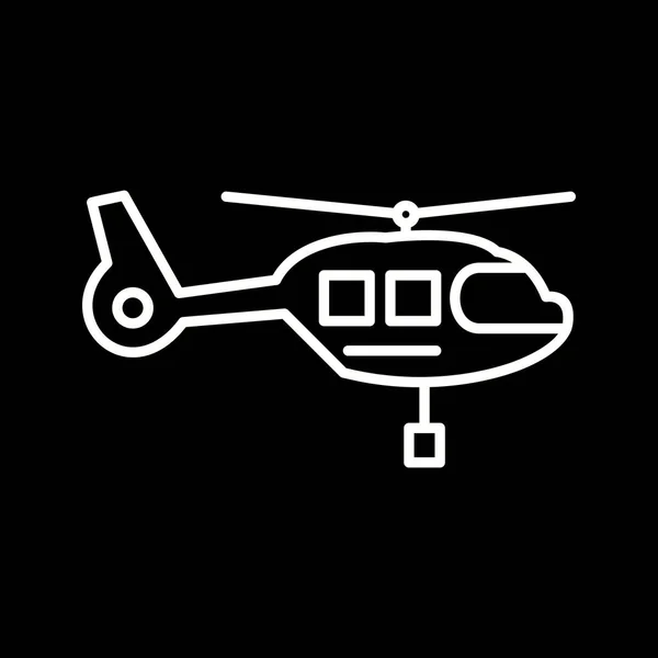 Einzigartiges Helikopter Vector Line Symbol — Stockvektor