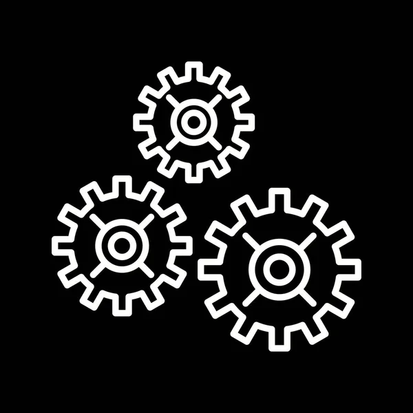 Unique Multiple Cogwheels Line Vector Icon — Stock Vector