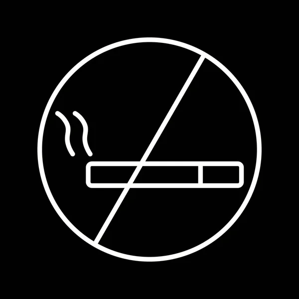 Único Smoking Sign Line Vector Icon — Vetor de Stock