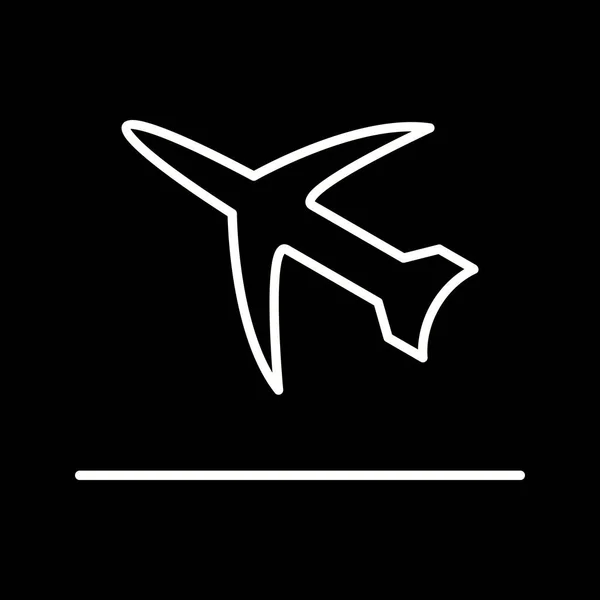 ユニークな飛行離陸ラインベクトルアイコン — ストックベクタ