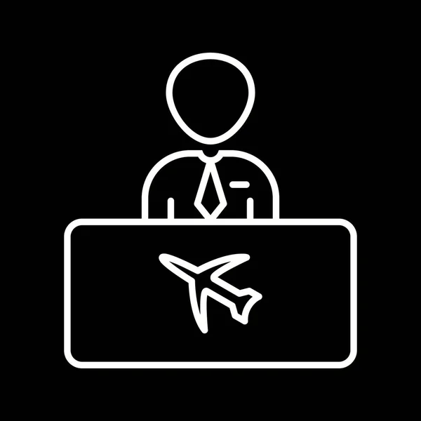 Unique Flight Information Line Vector Icon — Stock Vector