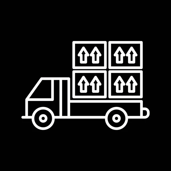 Унікальна Піктограма Завантаженої Вантажівки Векторна Лінія — стоковий вектор