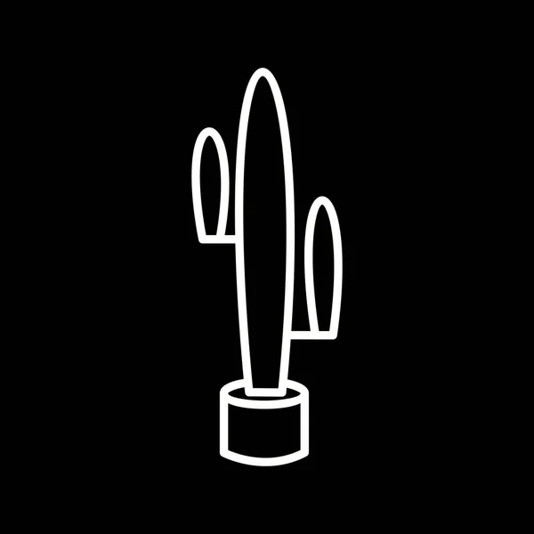 Icona Vettoriale Unica Della Linea Cactus — Vettoriale Stock