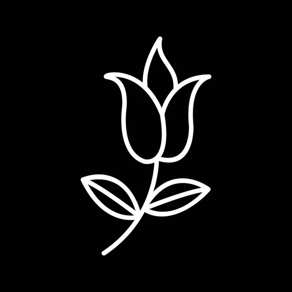 Unique Flower Leaves Vector Line Icon — Stock Vector