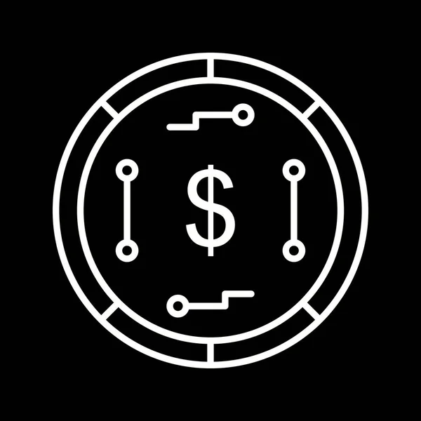 Einzigartiges Vektor Symbol Für Die Digitale Währungslinie — Stockvektor