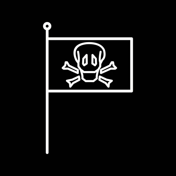 ユニークな海賊旗ラインベクトルアイコン — ストックベクタ