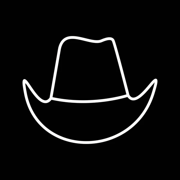 Ikon Vektor Line Cowboy Hat Unique - Stok Vektor