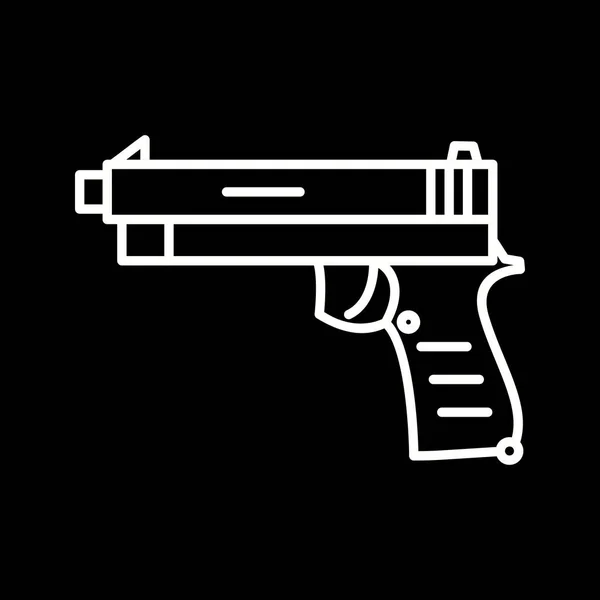 Pistola Única Vector Line Icono — Vector de stock