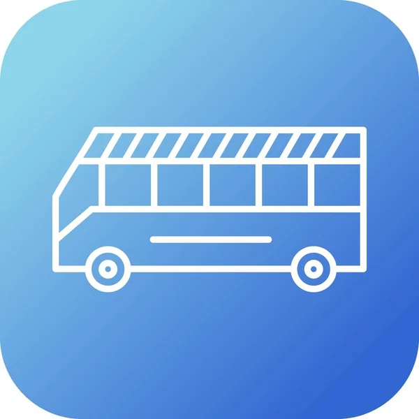 Único Autobús Escolar Línea Vector Icono — Vector de stock