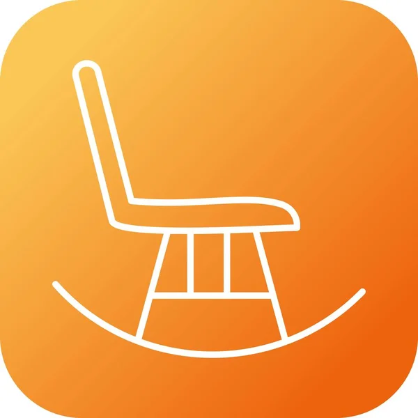 Unieke Rocking Chair Line Vector Icon — Stockvector