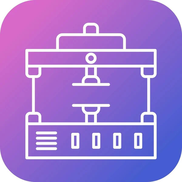 Icône Vectorielle Unique Ligne Presse Machine — Image vectorielle