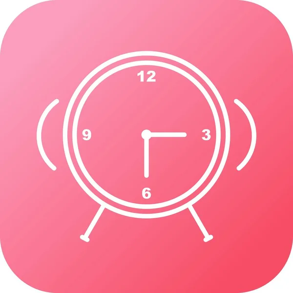 Único Reloj Despertador Línea Vector Icono — Vector de stock