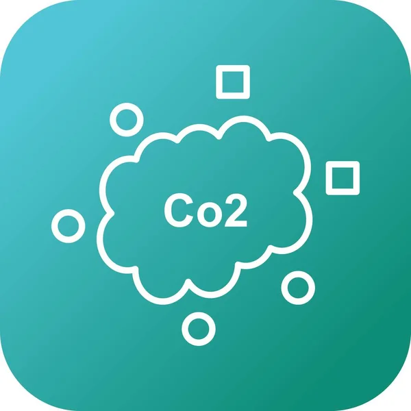 Única Linha Vetor Dióxido Carbono Ícone — Vetor de Stock