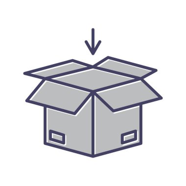 Paket Vektör Satırı Simgesine Eşsiz Ekle