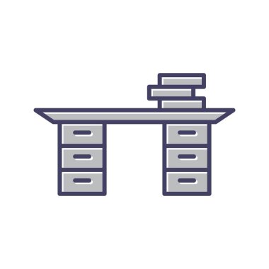 Eşsiz Çalışma Masası Satır Vektörü Simgesi