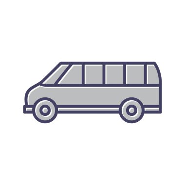 Eşsiz Teslimat Otobüs Vektör Satırı Simgesi