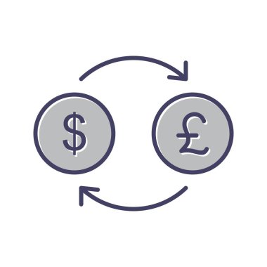 Pound Line Vektör Simgesine Eşsiz Dolar