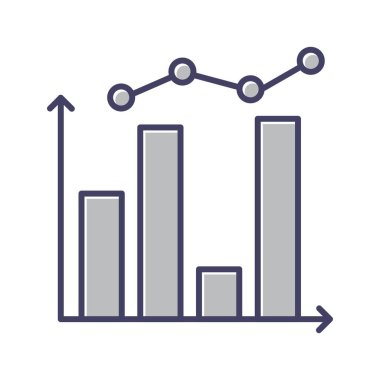 Eşsiz İstatistik çizgi vektör simgesi