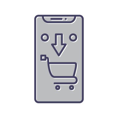 Eşsiz Web Dükkanı Satır Vektörü Simgesi