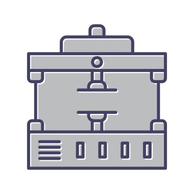 Eşsiz Makine Basın Satır Vektörü Simgesi