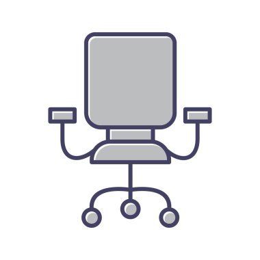 Eşsiz Ofis Sandalyesi Satır Vektörü Simgesi