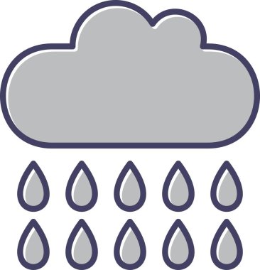 Eşsiz Yağmur Vektör Çizgisi Simgesi