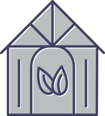 Eşsiz Çevre Dostu Bina Vektör Hattı Simgesi