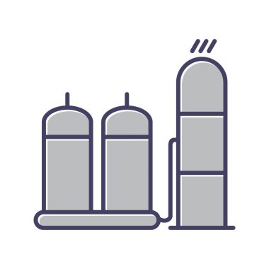 Eşsiz Rafineri Satır Vektörü Simgesi