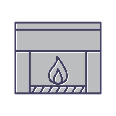 Eşsiz Şömine Satırı Vektör Simgesi