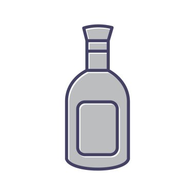 Benzersiz İçecek Şişe Satırı Vektör Simgesi