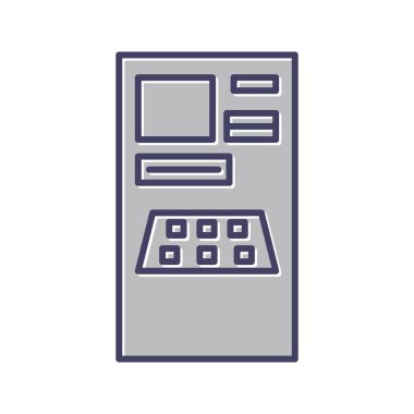 Eşsiz Para Makinesi Satır Vektörü Simgesi