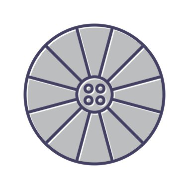 Eşsiz Tekerlek Hattı Vektör Simgesi