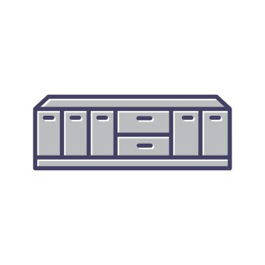 Eşsiz Dolaplar Satır Vektörü Simgesi