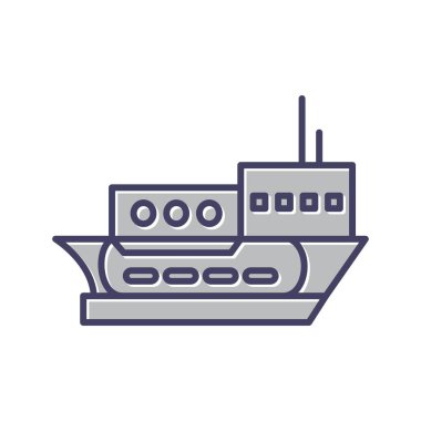 Eşsiz Teslimat Gemisi Vektör Satır Simgesi