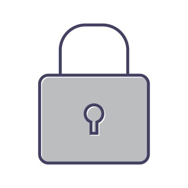 Güzel kilit çizgisi vektör simgesi