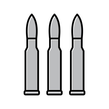 Eşsiz Mermi Vektör Satırı Simgesi