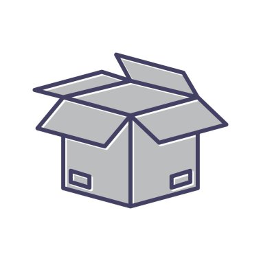 Eşsiz Açık Kutu Vektör Satırı Simgesi