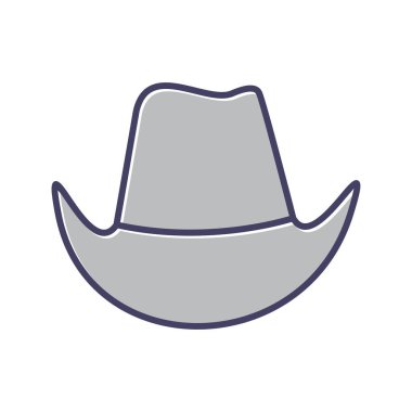 Eşsiz Kovboy Şapka Satır Vektörü Simgesi