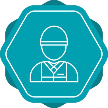 Eşsiz Endüstri İşçi Hattı Vektör Simgesi