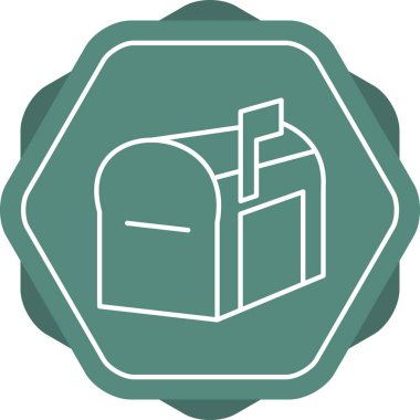 Eşsiz Posta Kutusu Satır Vektörü Simgesi