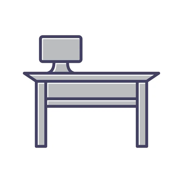 Unique Office Desk Line Vector Icon — Stock Vector