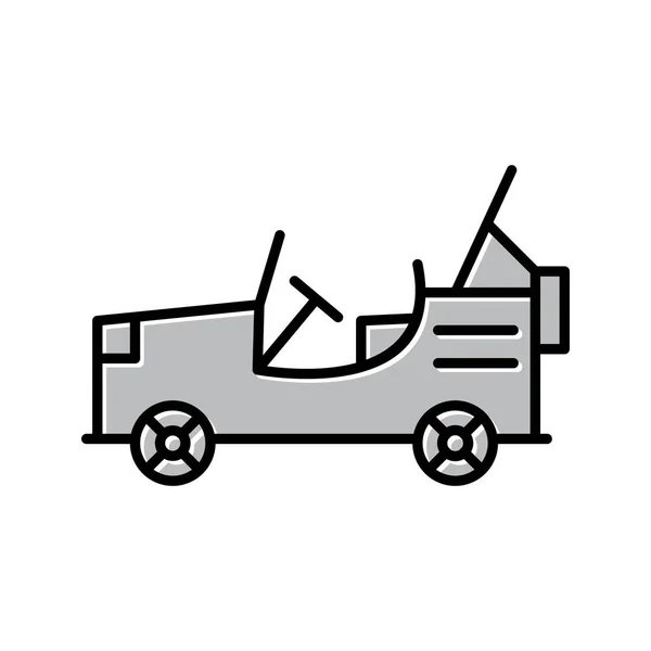 Único Jeep Militar Vector Line Icono — Vector de stock