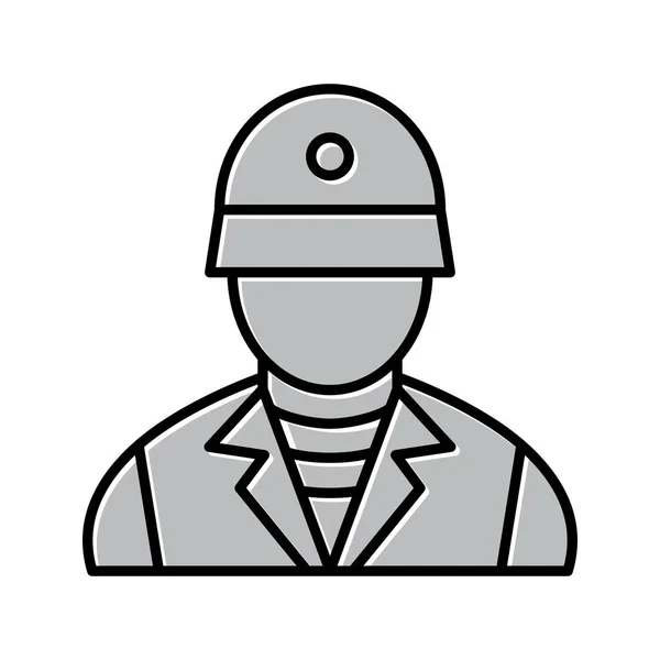 Einzigartiges Soldier Vector Line Icon — Stockvektor